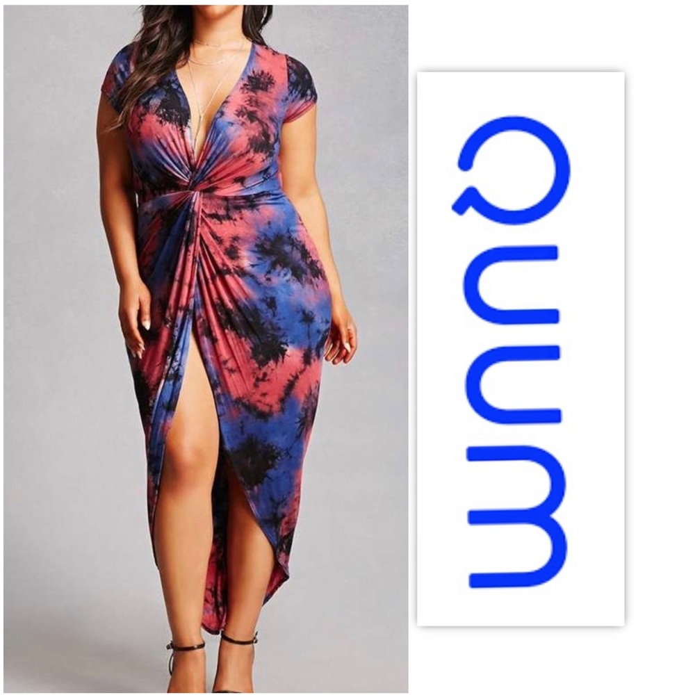 QUUM Knotted Tie-Dye Maxi Dress